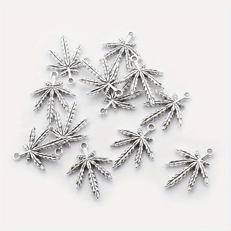 Ancient Silver Maple Leaf Pendant Suitable for DIY Necklace Earring Bracelet Jewelry Making Accessories