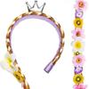 BOJIDO Rapunzel Stirnband Perücke, Prinzessinnen Haaraccessoire für Kinder, Geflochtenes Haarteil, Blondes Haar, Cosplay, Geburtstags-Requisite, Halloween, Weihnachten, Für Mädchen