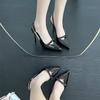 2025 New Women's Pointed Toe High Heels Slip-On Slingback Patent Leather Pumps for Work & Casual Comfortable Office Shoes
