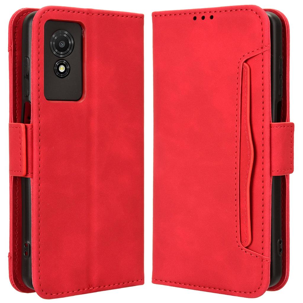 For TCL 501 Leather Case with Multiple Card Slots Folio Flip Wallet Phone Cover