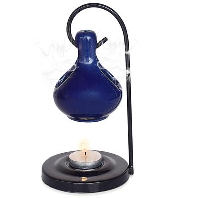 Difusor de Aceite Aromático de Cerámica Colgante Quemador para Decoración y Regalo de Fragancia para el Hogar, 4 x 8 Pulgadas (Colgante - Azul)