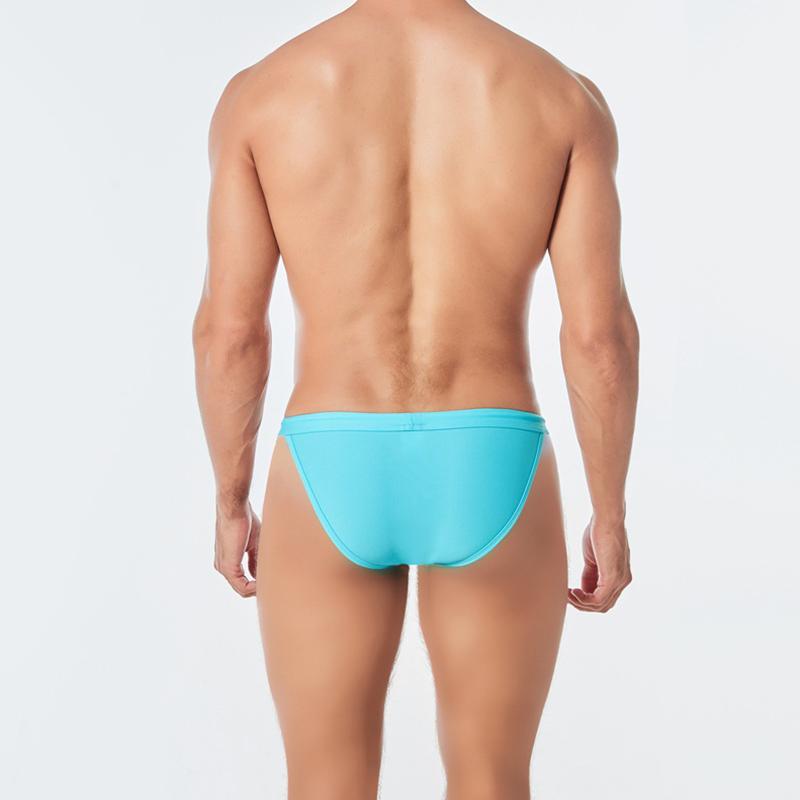 Men's Summer Dressing Drawstring Sexy Solid Color Comfortable Fabric Swimming Trunks Beach Swimsuit Triangle Swimsuit