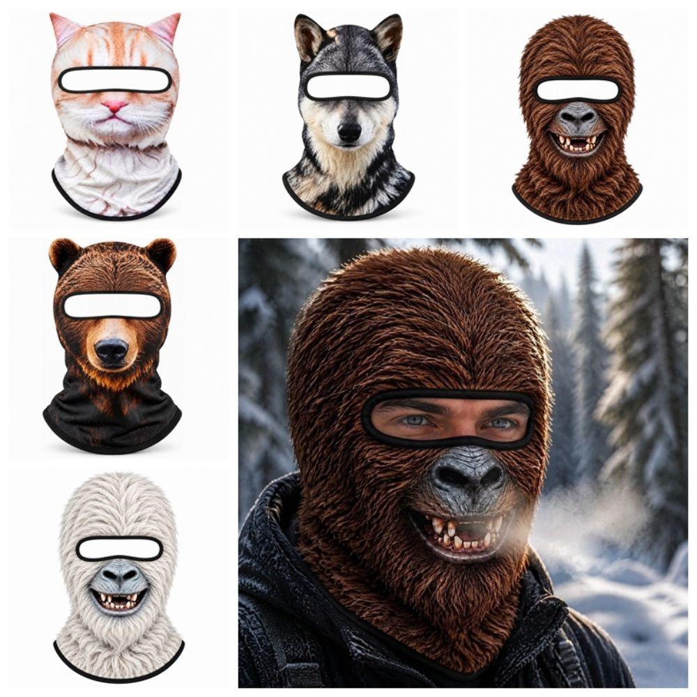 Passamontagna Animale 3D Husky Copertura Integrale del Viso Maschera 3D Carina per Esterno