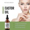 Castor Oil 100% Pure Organic Cold Pressed Unrefined Castor Oil | Hexane Free Extra Virgin | For Hair