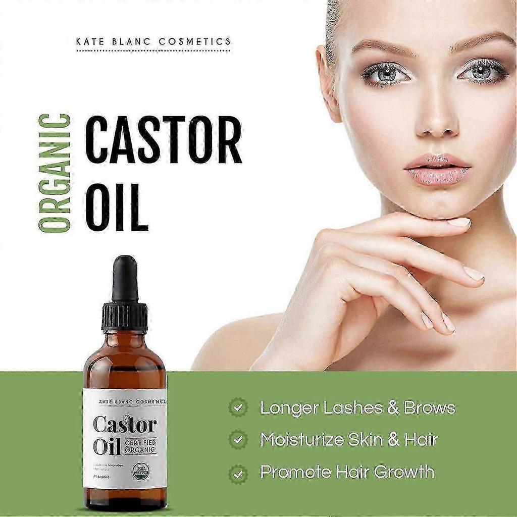 Castor Oil 100% Pure Organic Cold Pressed Unrefined Castor Oil | Hexane Free Extra Virgin | For Hair