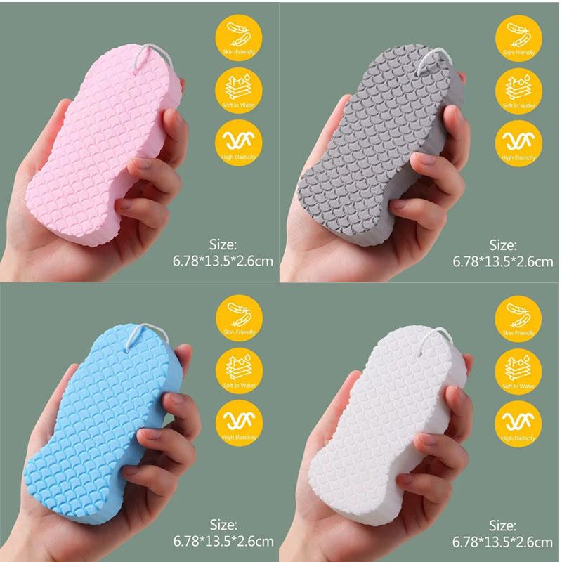 1/2/4PCS Soft Sponge Body Scrubber Bath Exfoliating Scrub Sponge Shower Brush Body Skin Cleaner Dead Skin Remover Exfoliante