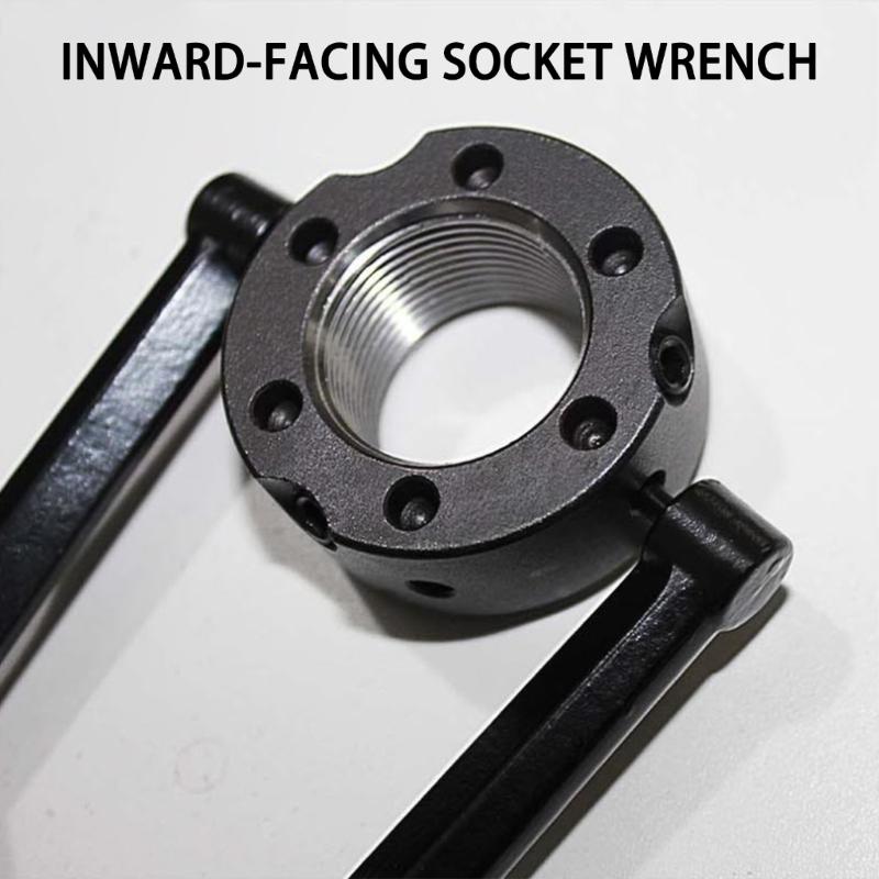 Adjustable Double-Pin Spanner Wrench with 180mm Opening Tool Steel Construction for Installing and Removing Round Nut Holed Locking Nut