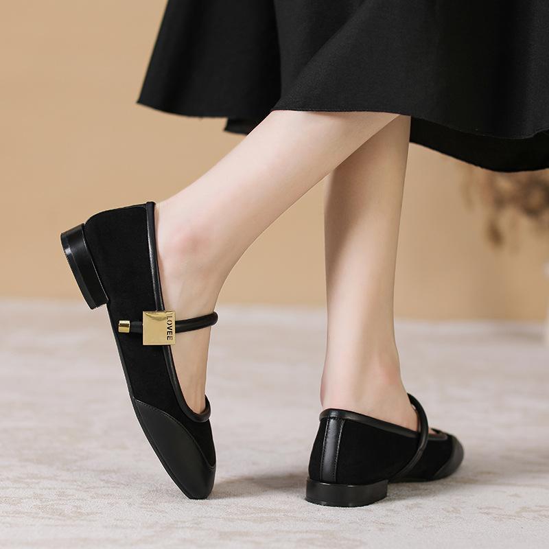 Flacher Absatz Leichter Mund Mary Jane Einzelne Schuhe Damen Kopf Freizeitschuhe Doudou Schuhe
