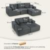 Modular Corner Sofa, L-Shaped Sofa Bed with Deep Seat, Wide Armrests, 2 Cushions, Dark Grey