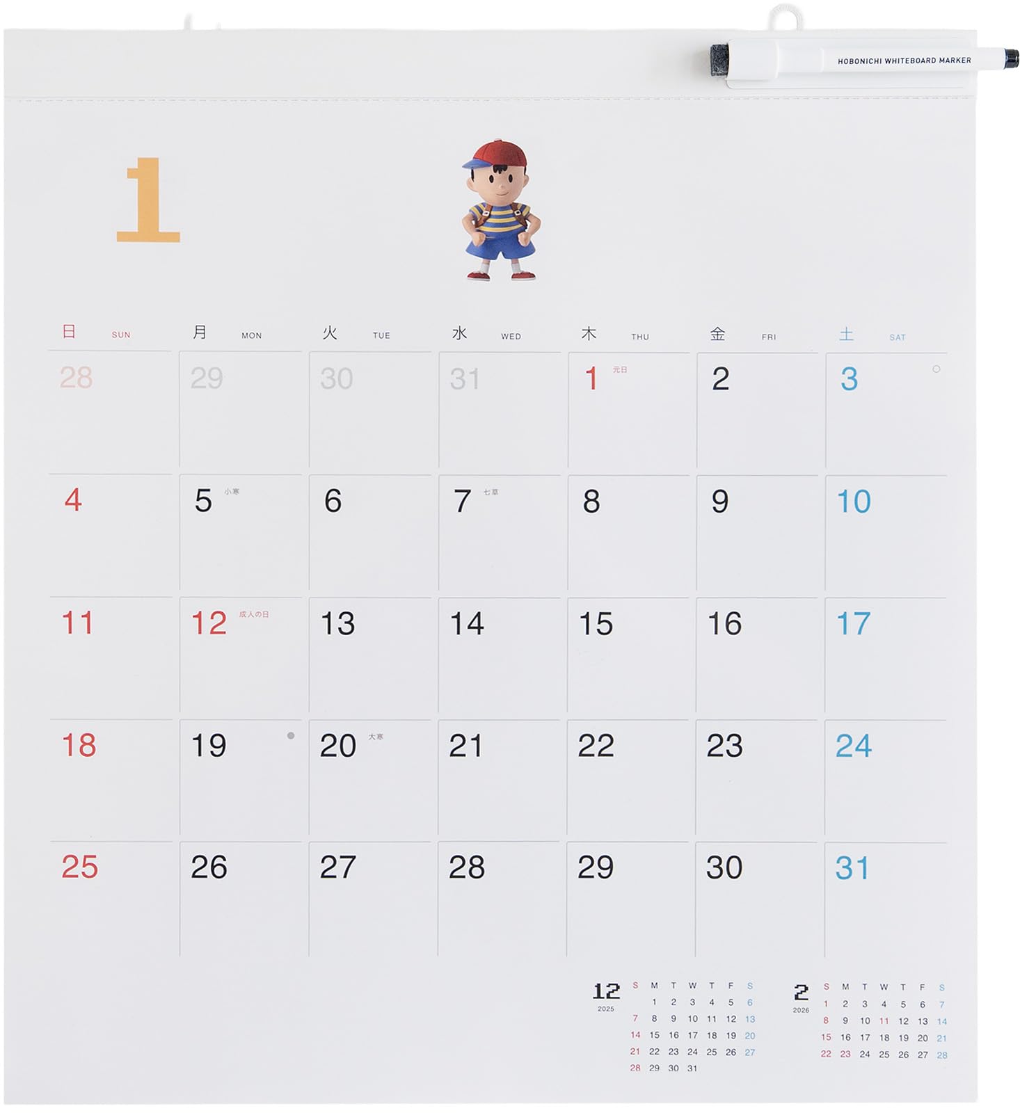 

Hobonichi Whiteboard Calendar 2026 Full Size Wall Hanging (MOTHER)