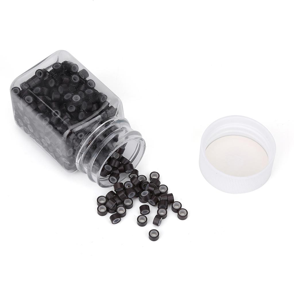 500pcs Aluminium Silicone Beads Hair Extension Tubes Microrings Hair Braiding Decorations