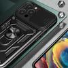 For iPhone 16 Pro Case with Slide Camera Lid PC+TPU Kickstand Phone Cover