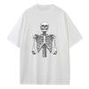 Spring and Summer Loose T-shirt Pure Cotton Unisex Top Skull Torso Graphic T-shirt Printed Men's and Women's Versatile Top
