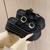 Fashion 8CM High Platform Slippers Women Summer Buckle Fashion 2025 New Increase Heels Sandals Muffin Flip-flops Heels Beach Shoes