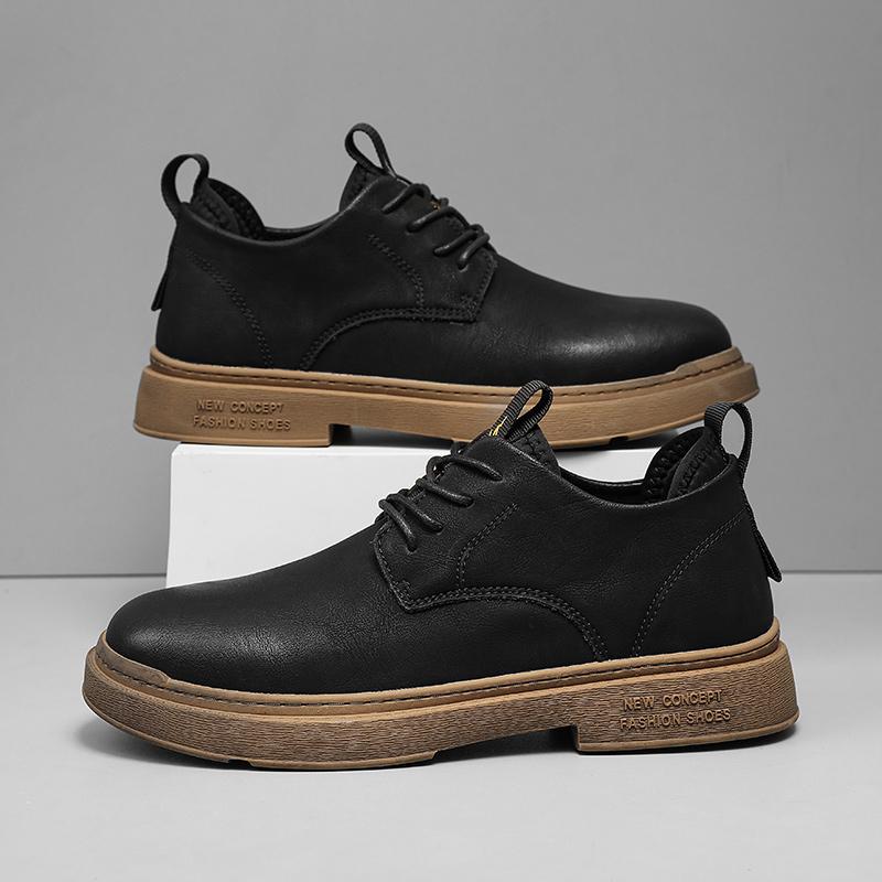 Fashion New Trendy Casual Leather Shoes Classic Men Lace Up Oxford Shoe Outdoor Jogging Shoes Office Male Formal Dress Footwear Sneakers