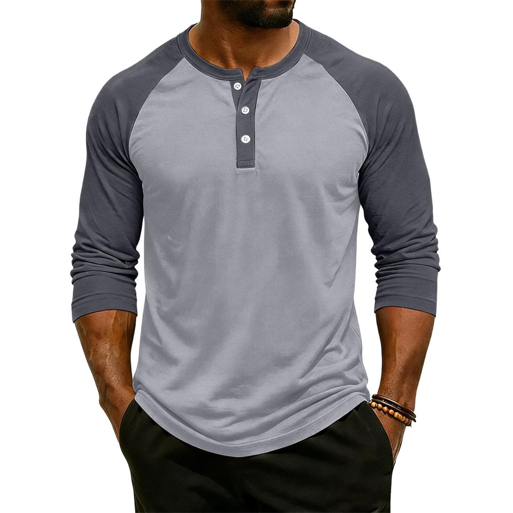 Men's Raglan Sleeve Three-quarter Sleeve Top