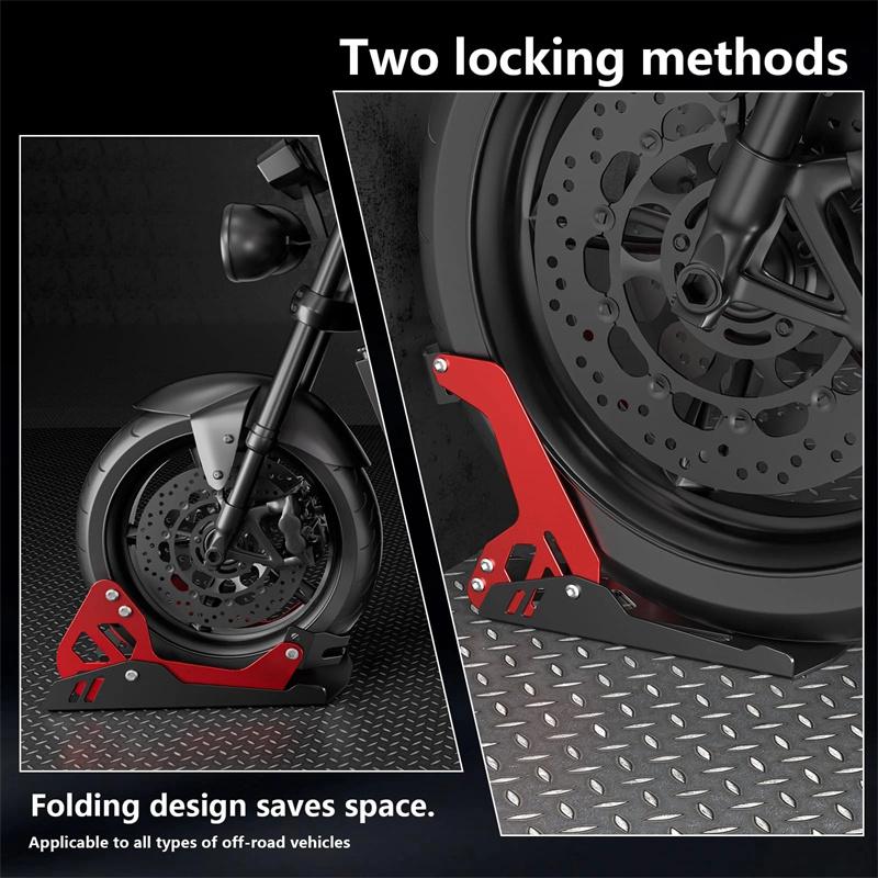 Motorcycle Trailer Heavy-Duty Iron Front Wheel Stand Wheel Chock Upright For Mount Trailer Rack Parking Fixed Frame Dirt Bike