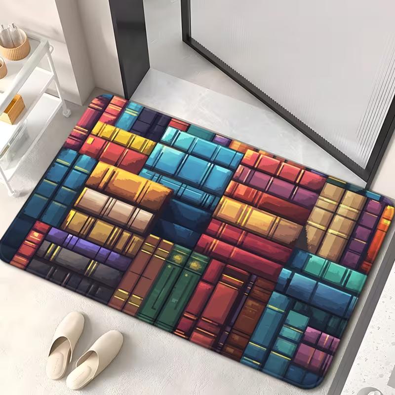 Super Soft Flannel Book Opening Pattern Carpet Anti Slip Home Decoration Carpets Such As Living Rooms Bedrooms Kitchens, Etc