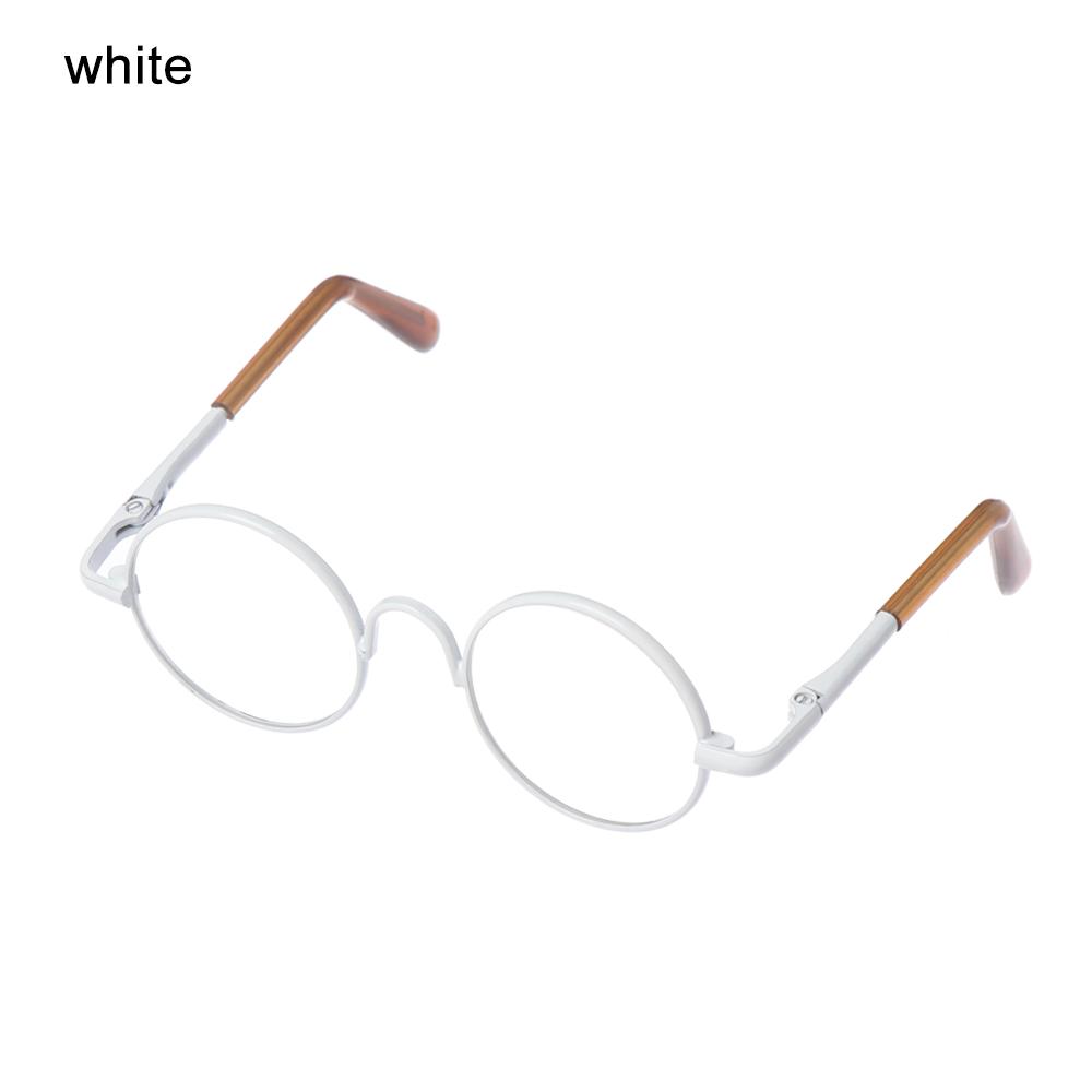 Miniature Doll Eyewear Classic Retro Metal Round Frame Spectacles Doll Toy Mini Glasses For 12/18 Inch Dolls Colorful Eyeglass