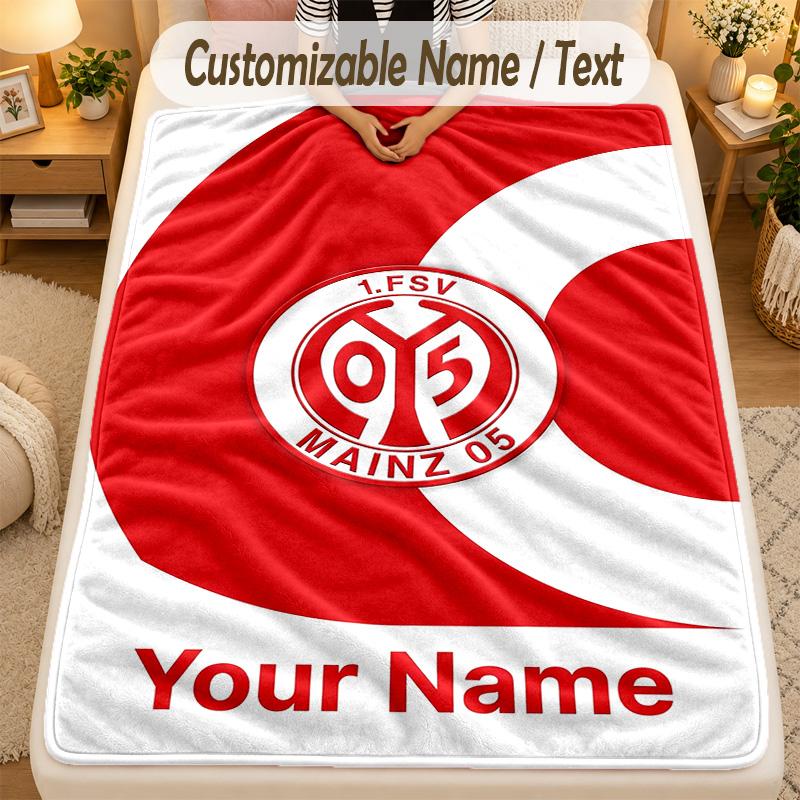 Flannel BlanketMainz 05 Custom Name Text Personalized Soft Warm Throw Blanket Home Decor Gift