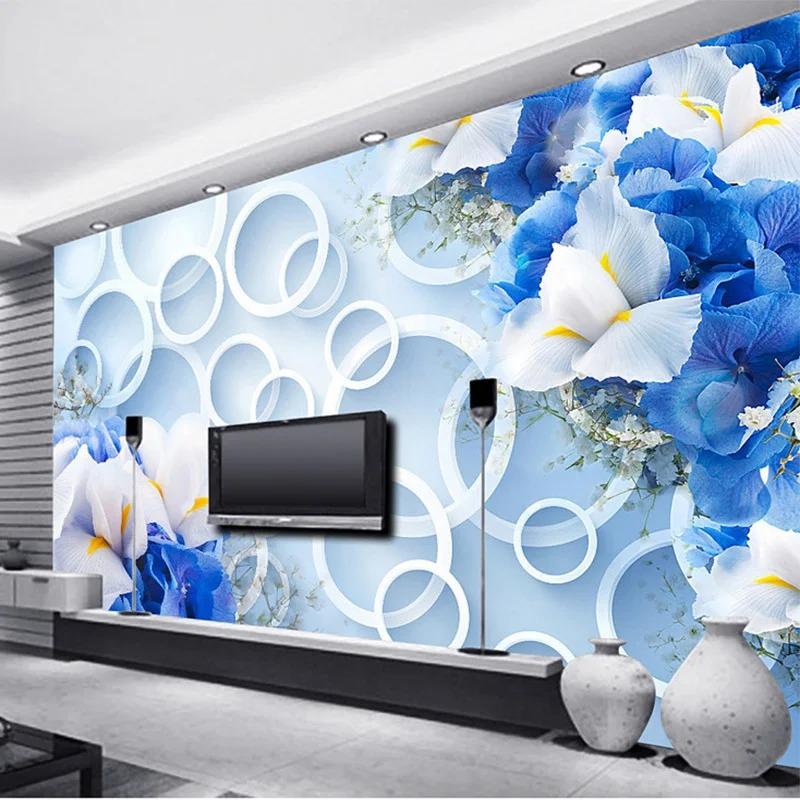 Modern Photo Wallpaper 3d Stereo Flowers Mural Abstract Geometric Pattern Living Room Tv Sofa Backdrop Wallpaper