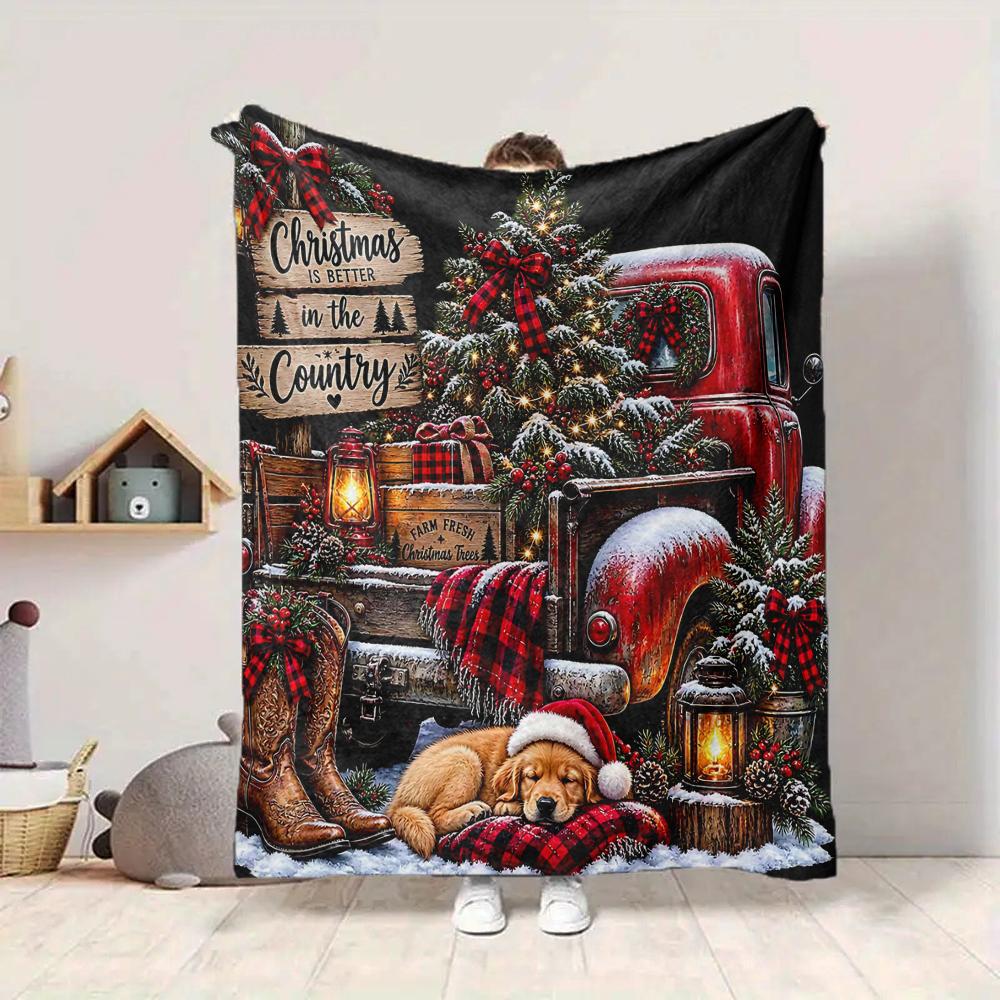 1Pc Christmas Candy Canes Blanket Soft And Comfortable Casual Warm Camping Travel Christmas Halloween Gift M91720