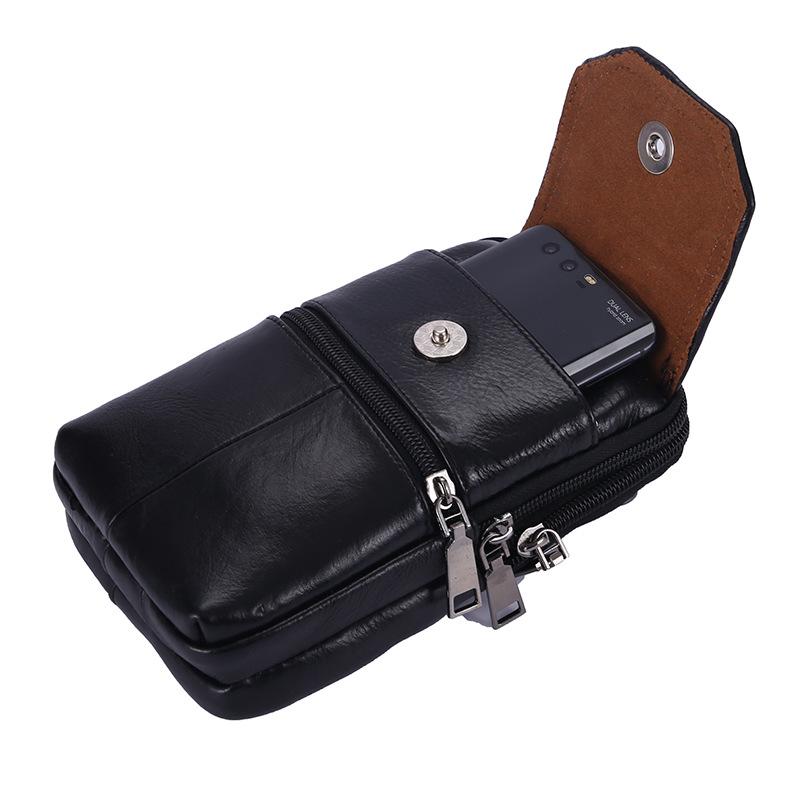 Men’s Cowhide Crossbody & Waist Phone Bag with ID Holder