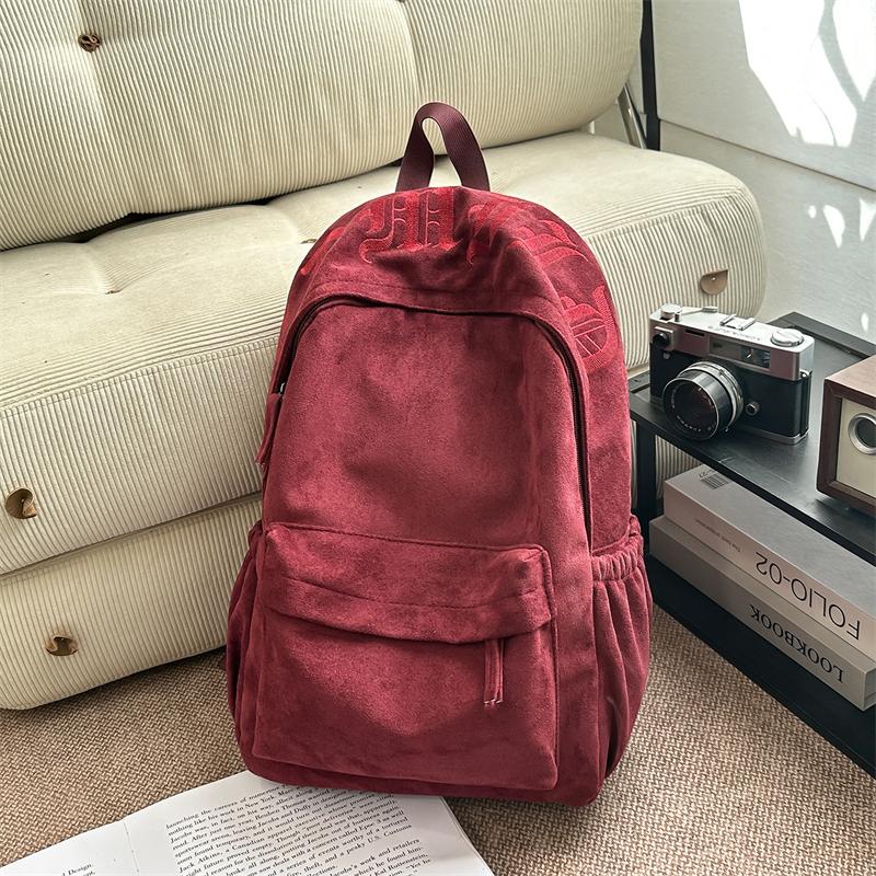 Große Kapazität Schultasche Damen Unifarbener Rucksack Reise Leichter Rucksack