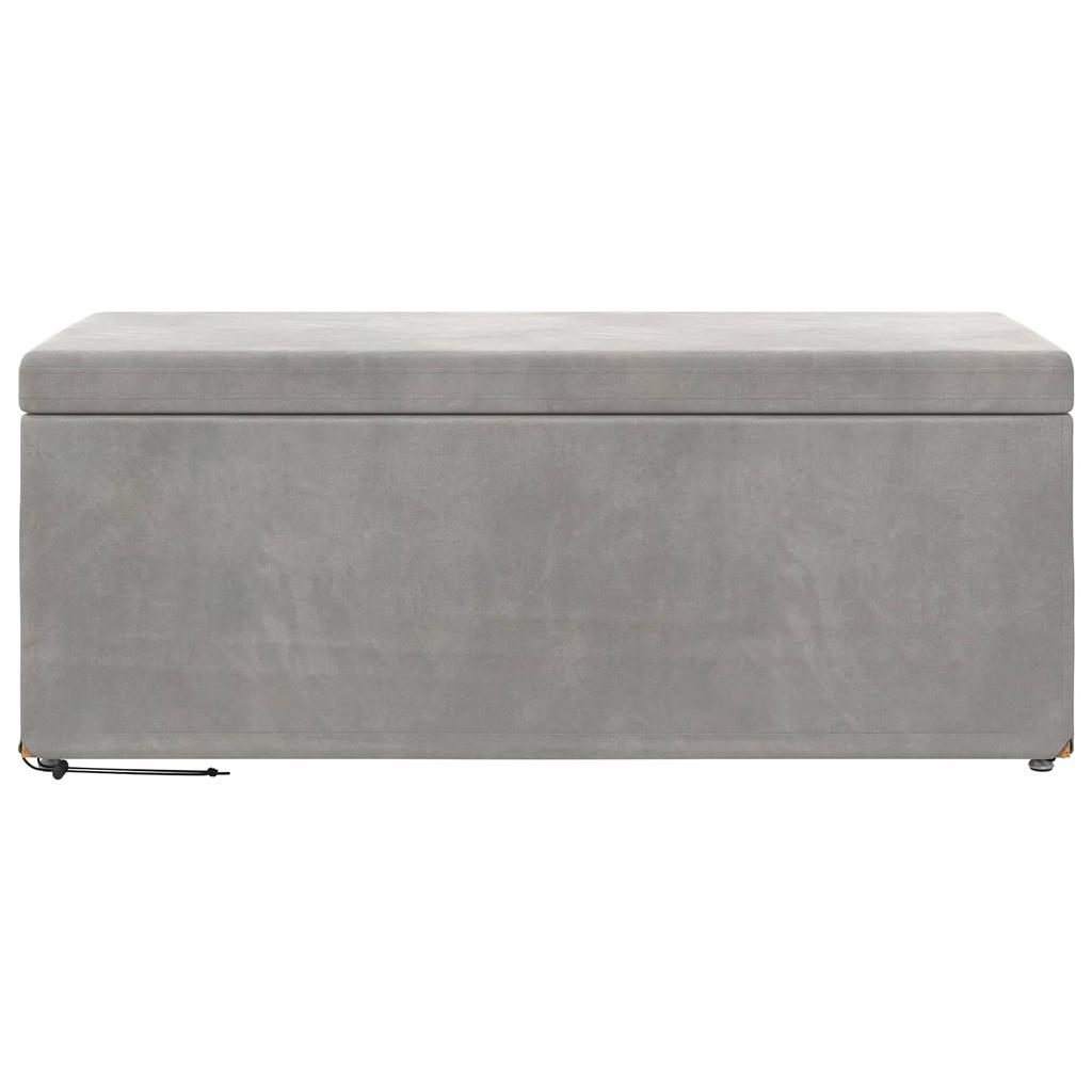 Stool Light Grey 101 x 41 x 40 cm Velvet and Engineered Wood