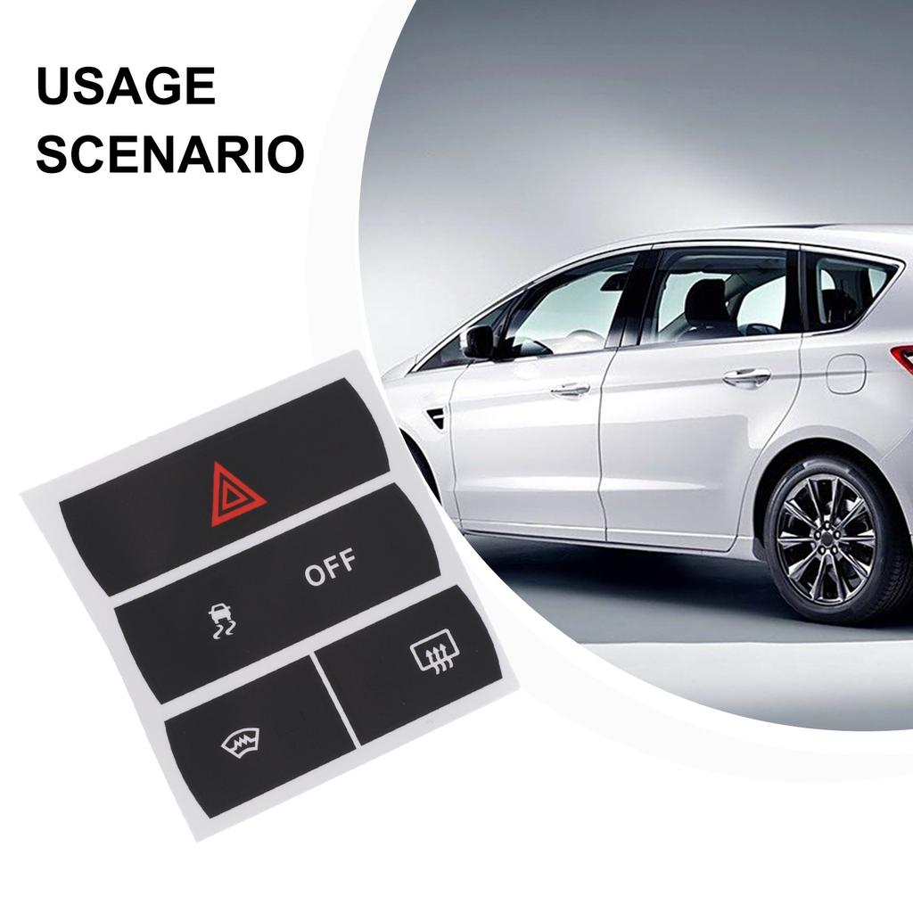 1 Pcs Car Stickers To Repair The Hazard Button Defroster And For ESP For Ford For S-Max Button Repair Decals Sticker