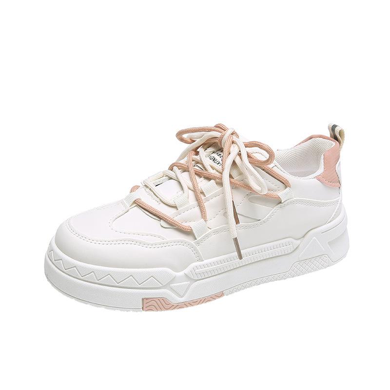 Flat white shoes women's spring and autumn 2025 new student platform Internet celebrity casual shoes ins tide color matching board shoes