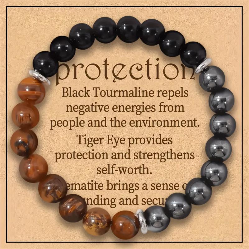 TK Cross-border Tiger's Eye Obsidian Hematite Elastic Bracelet