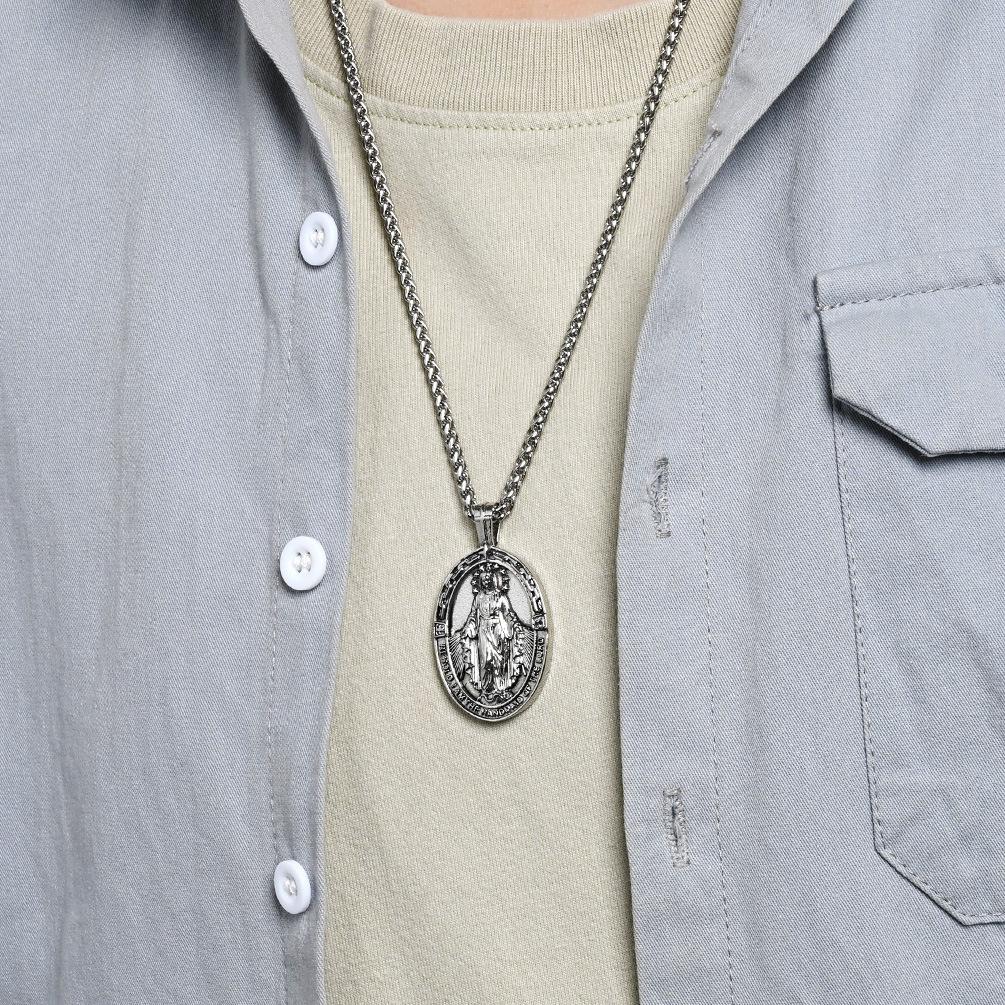 Popular Jewelry Titanium Steel Necklace Male Personality Hip Hop Street Hipster Literary Retro Pendant