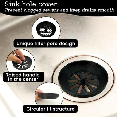 Sink Hole Cover, AB Two Models, Kitchen and Bathroom Sink Filter, Reusable, Plastic Tool