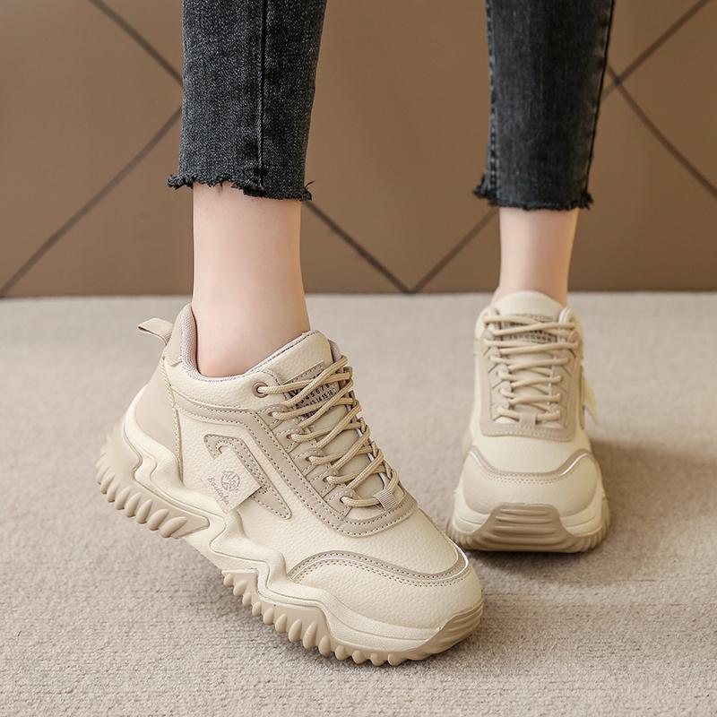 2024 Women Platform Shoes Height Increasing Chunky Sneakers High Quality Female Vulcanized Shoes Sneakers Casual Ladies Trainers