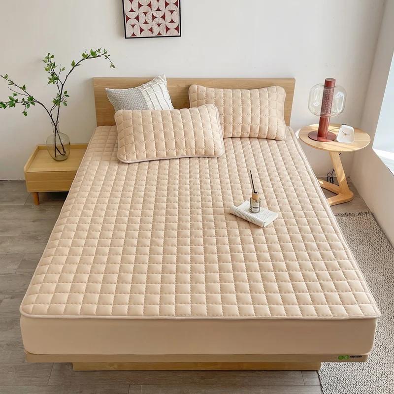 2025 Waterproof Thicken Mattress Cover Quilted Latex Mat Bed Covers Pad Skin-Friendly Fitted Sheet Protector Bedspread