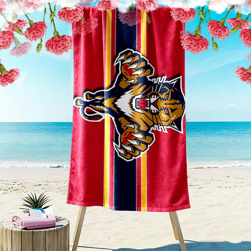 Florida Panthers Print Beach Towel, Large Soft Quick Dry Towel for Beach Camping Swimming