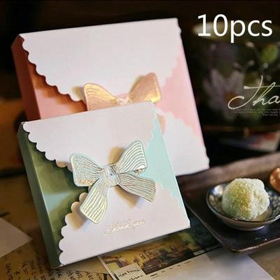 Birthday Party 10 Pcs  Sweets Bow Favor Box Wedding Candy Box Baby Christmas Gift Bags