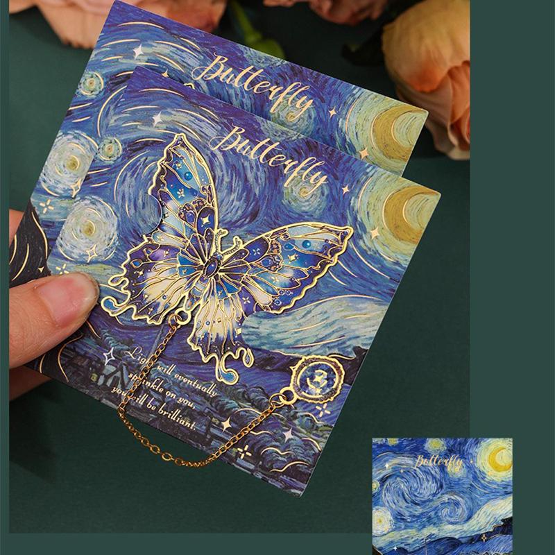 Retro Special-Shaped Butterfly Student Reading Bookmark Holder 6 Types Of Art Oil Painting Bookmarks Exquisite Reading Gifts