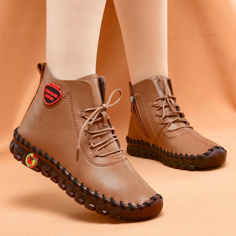 Popular hand-stitched women's shoes high-top cotton shoes casual shoes winter velvet warm soft-soled non-slip mother shoes