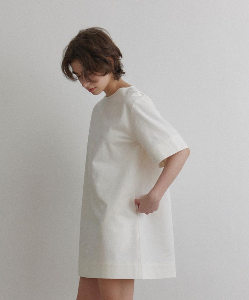 Okuka Boat Neck Cotton Dress - White