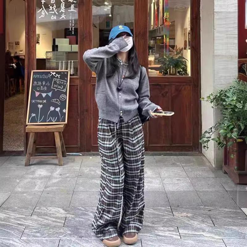 New round neck colorful buckle small coat women's retro solid color simple knitted top casual coat