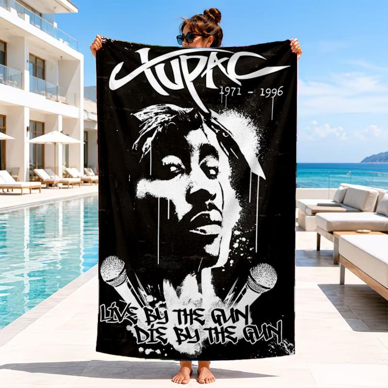 Rap Legend In Blue Beach Towel, Microfiber Beach Towel, Perfect For Pool, Beach, Travel, Home Decor Beach Party Fan Gifts