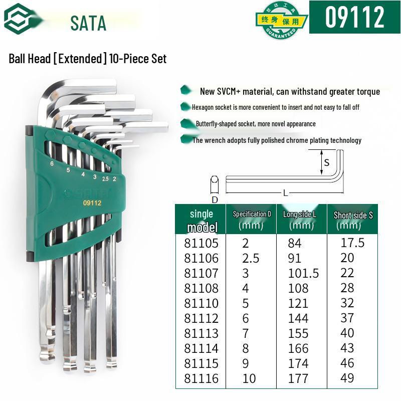 Zestaw kluczy Torx i sześciokątnych calowych SATA