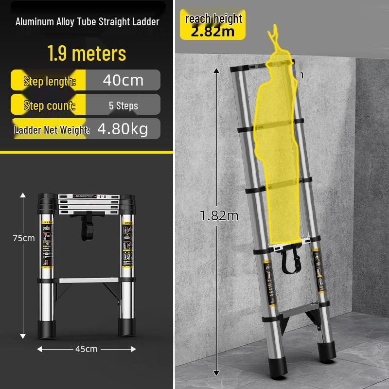 Stainless Steel Telescopic Aluminum Alloy Folding Step Ladder