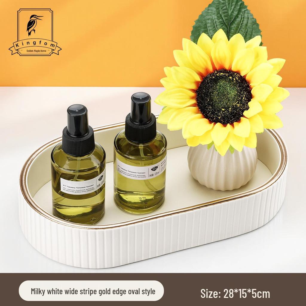 Oval Design Organizer Tray for Keys, Remotes, and Jewelry