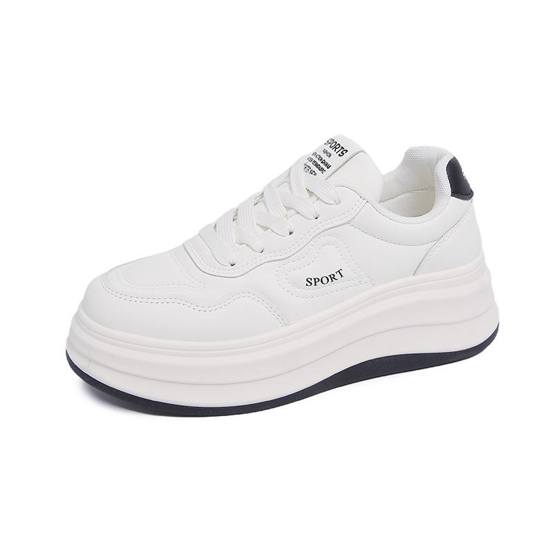 ins little white shoes new platform shoes women's 2025 spring student sports running shoes casual shoes platform height increase HB807