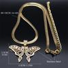 Moth Pendant Necklace Witchcraft Moon Phase Choker for Women Stainless Steel Gold Color Clavicle Chain Necklaces Jewelry N8025