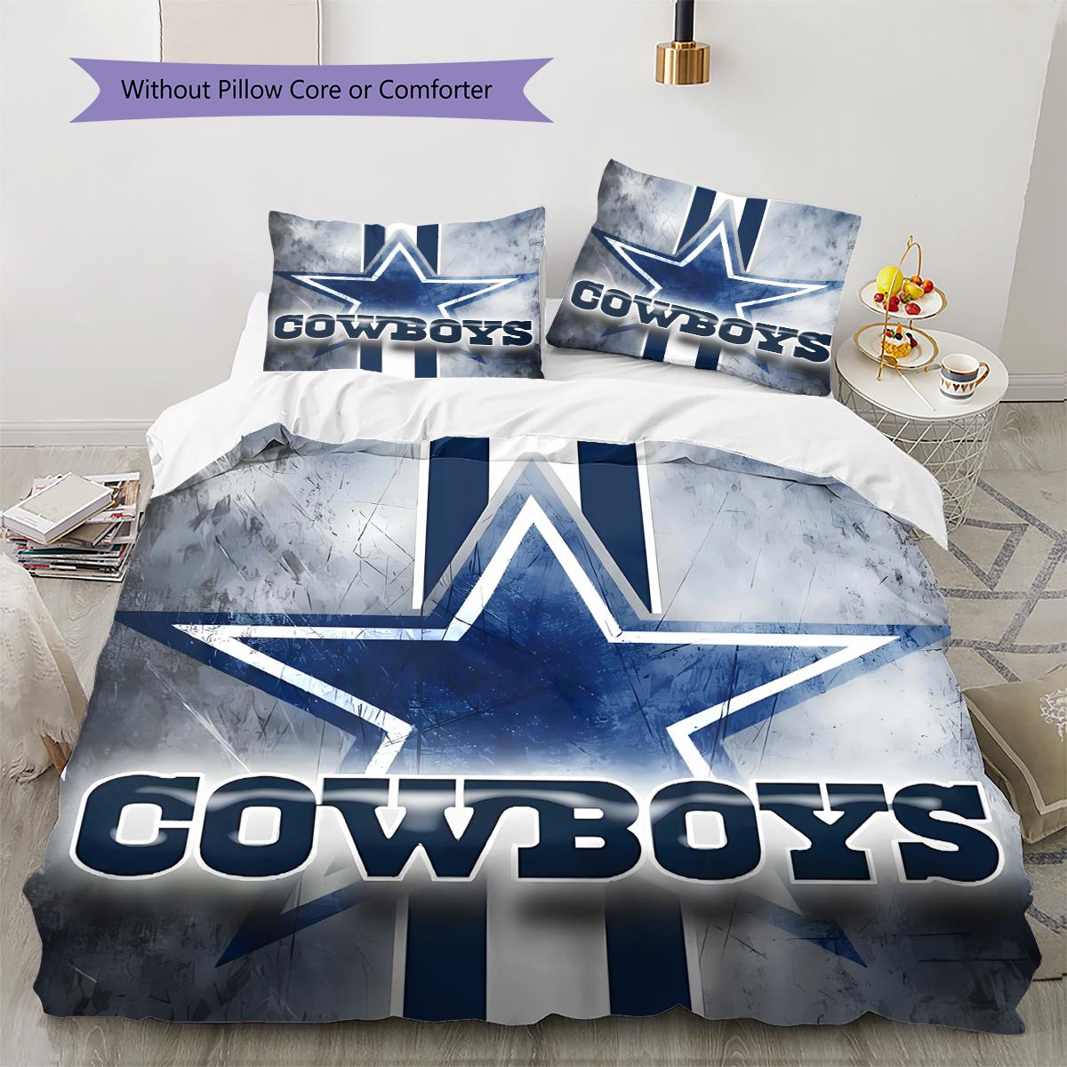 

Cowboys Football Pattern Bedding Quilt Set Quilt Cover Pillowcase Home Decoration Gift (1 * duvet cover + 2 * pillowcase, without core) 135x200cm