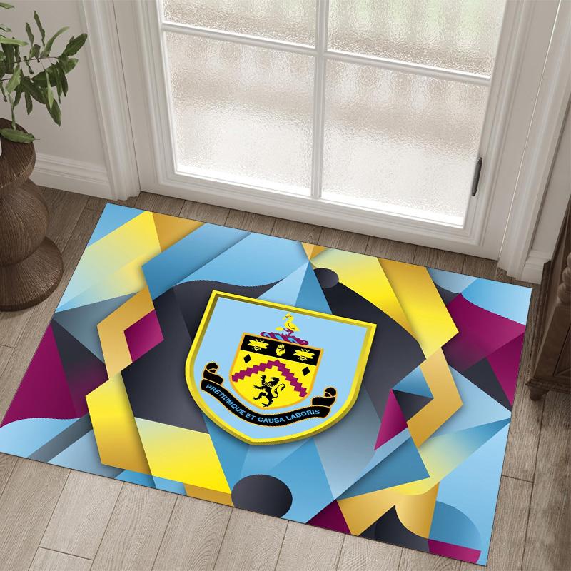 Burnley Football Design Crystal Velvet Carpet Cozy Non?Slip Printed Rug For Bedroom Living Room Entrance